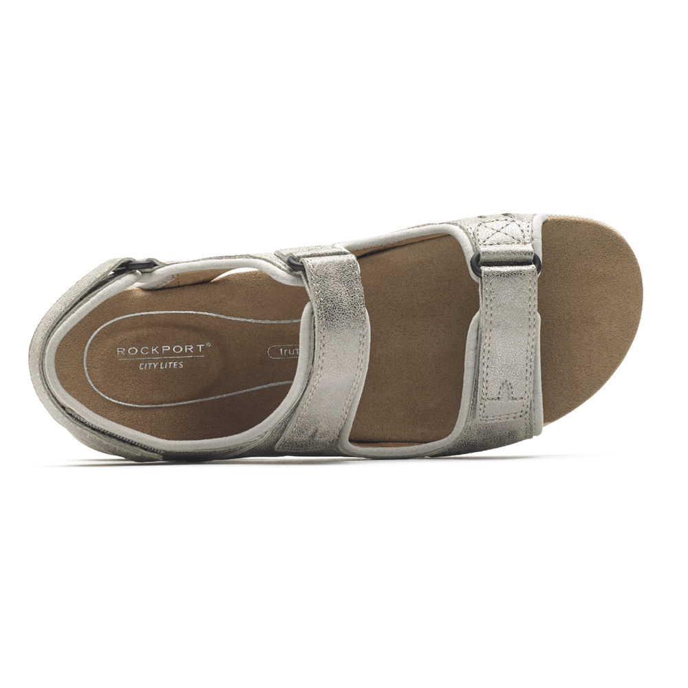 Rockport Sandaler Dam Silver - Eileen Comfort - XVWGS2178
